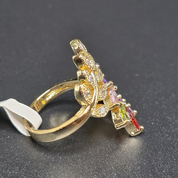 🌿 Gold-Filled Multicolor Leaf Wrap Ring – Size 6 🌿 - Picture 6 of 6